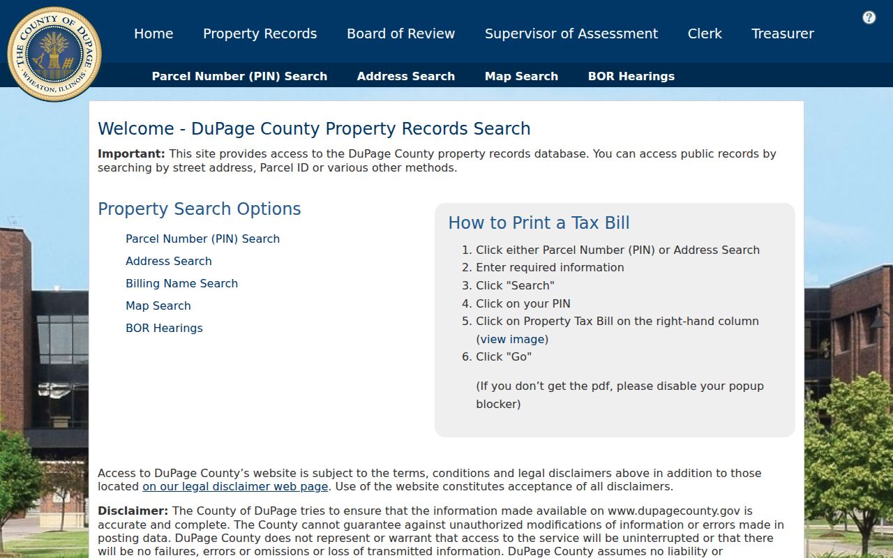 Elmhurst residents directory DuPage property records search