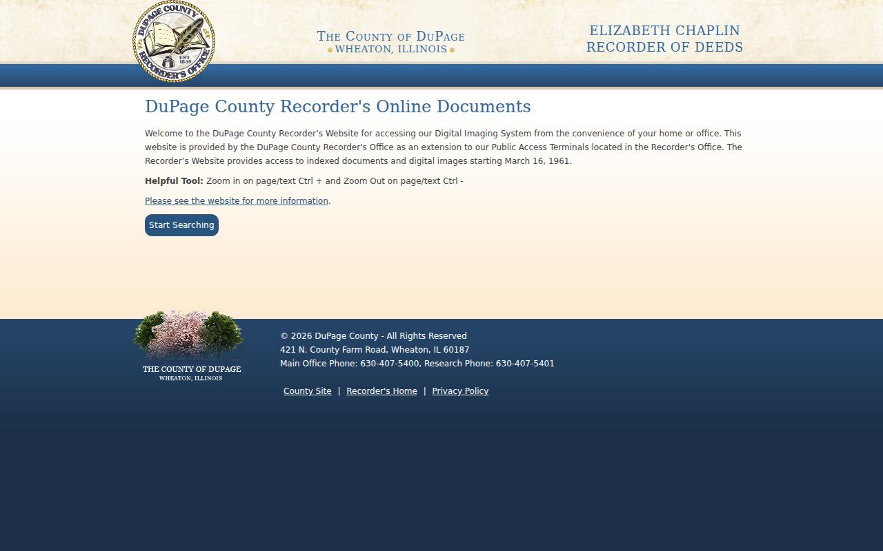 Elmhurst residents directory DuPage Recorder document index