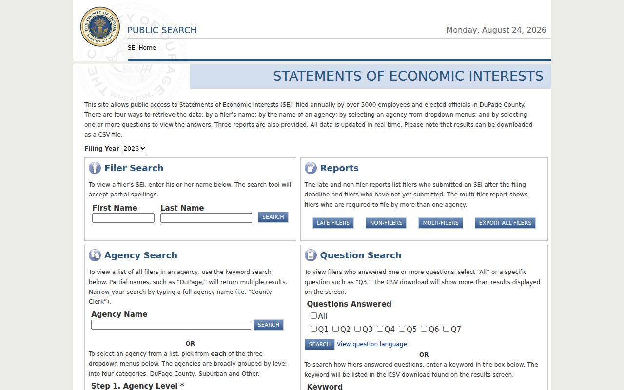 Elmhurst residents directory economic interests search