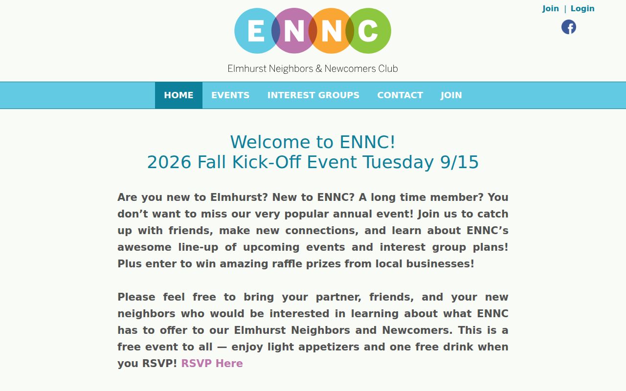 Elmhurst Neighbors and Newcomers Club community page