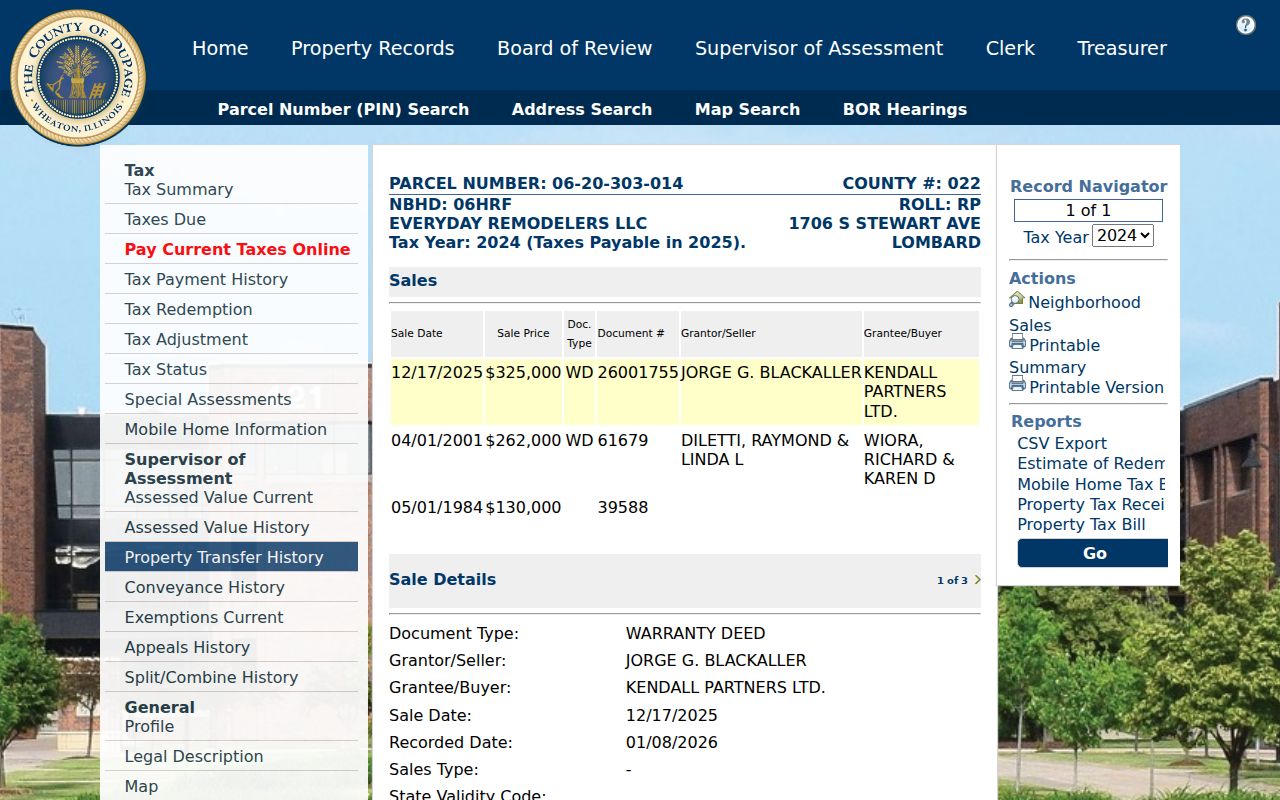 Elmhurst previous residents property sales and conveyance history