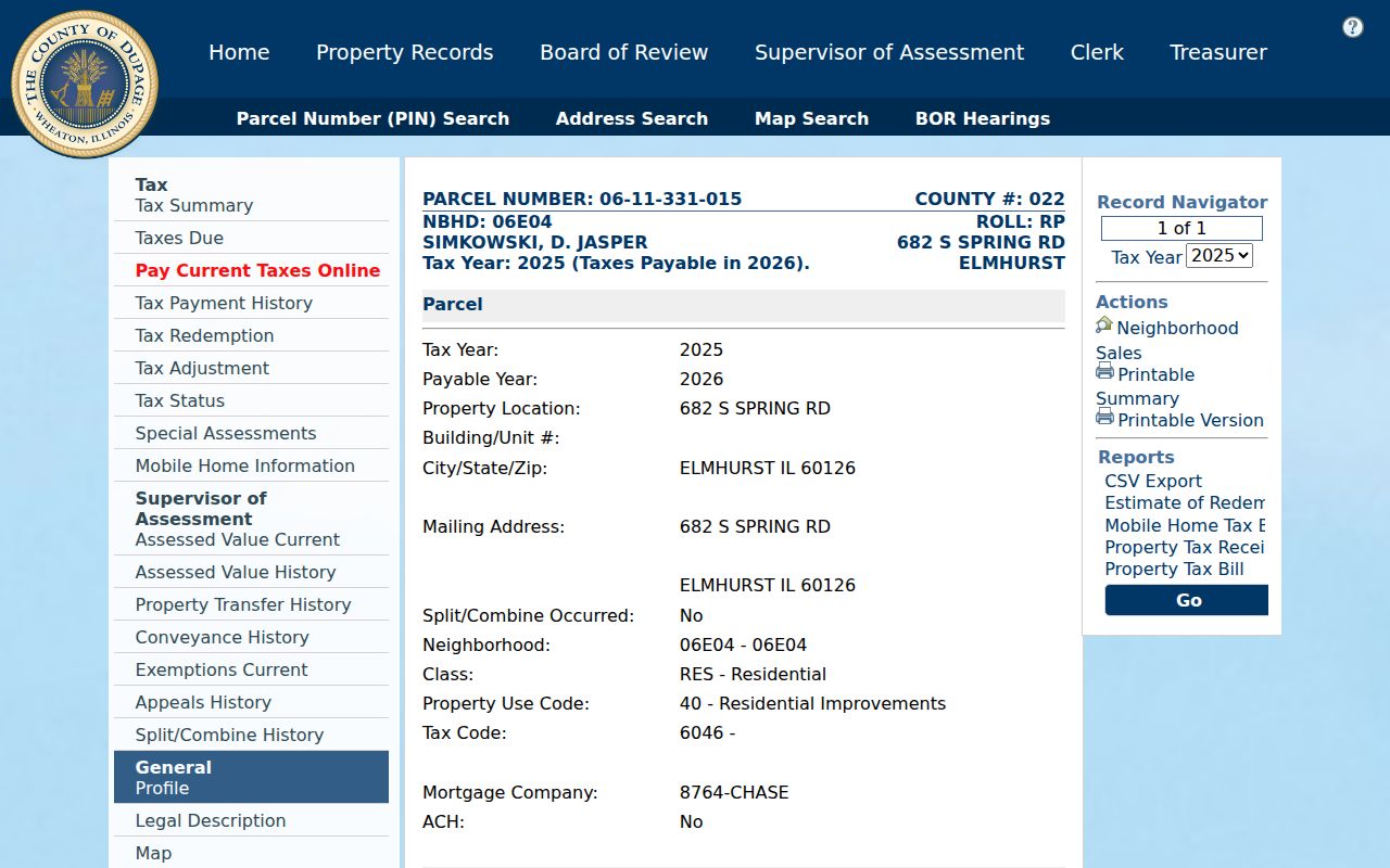 Elmhurst ZIP code directory parcel address profile